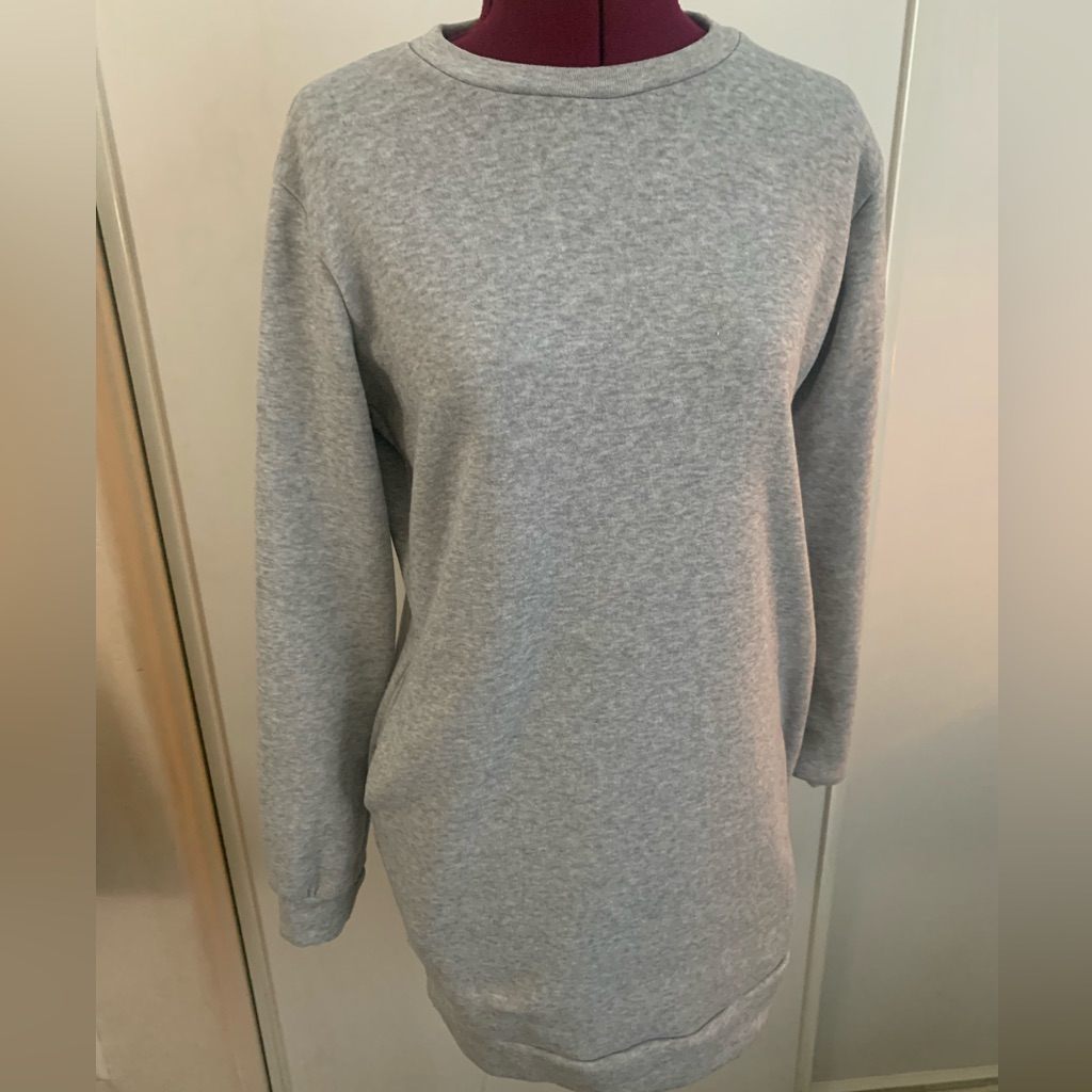 Excellent Condition Shein Gray Long Sleeve Sweater Dress With Pockets, Size S